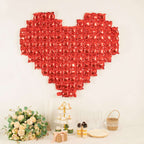 41"x36" Metallic Red Giant Heart Mylar Foil Balloon, Photo Backdrop Balloon Quilt