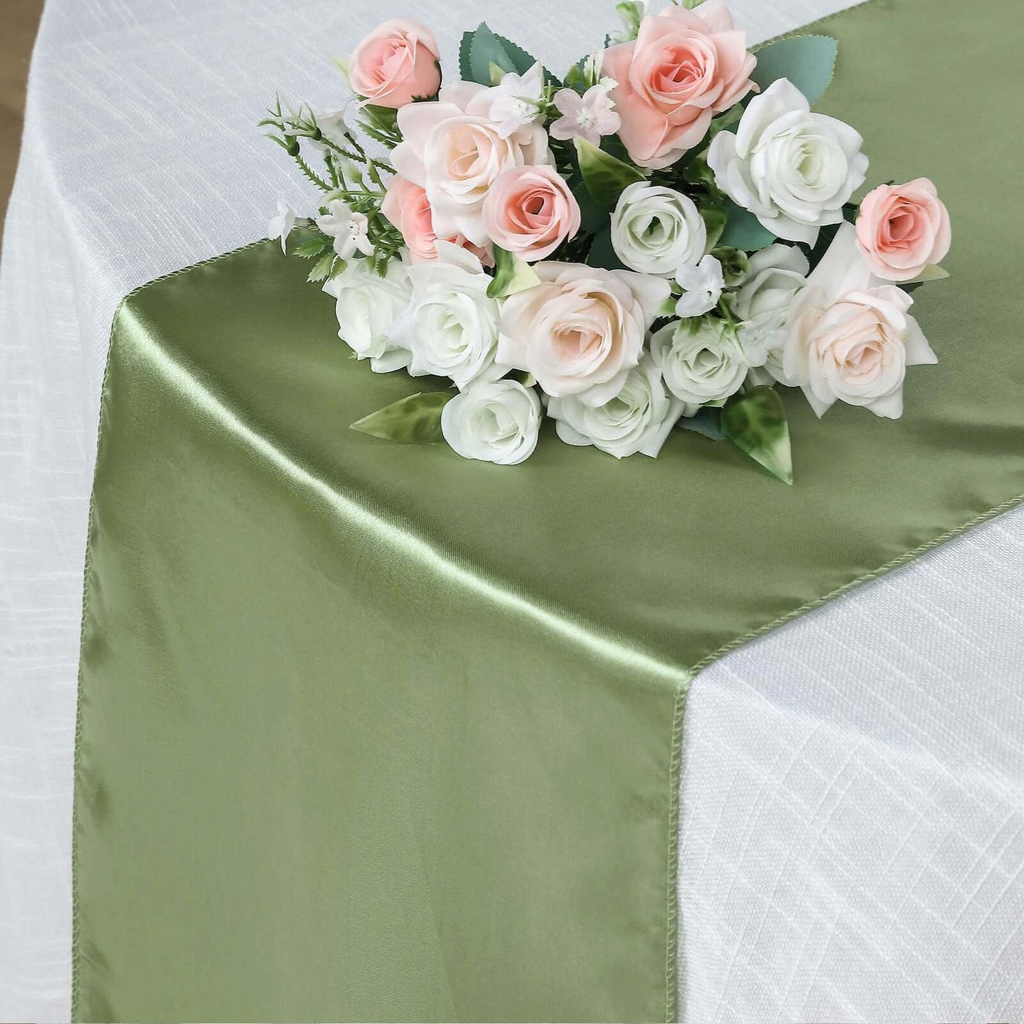 Satin 12"x108" Table Runner Sage Green - Stylish Table Linen