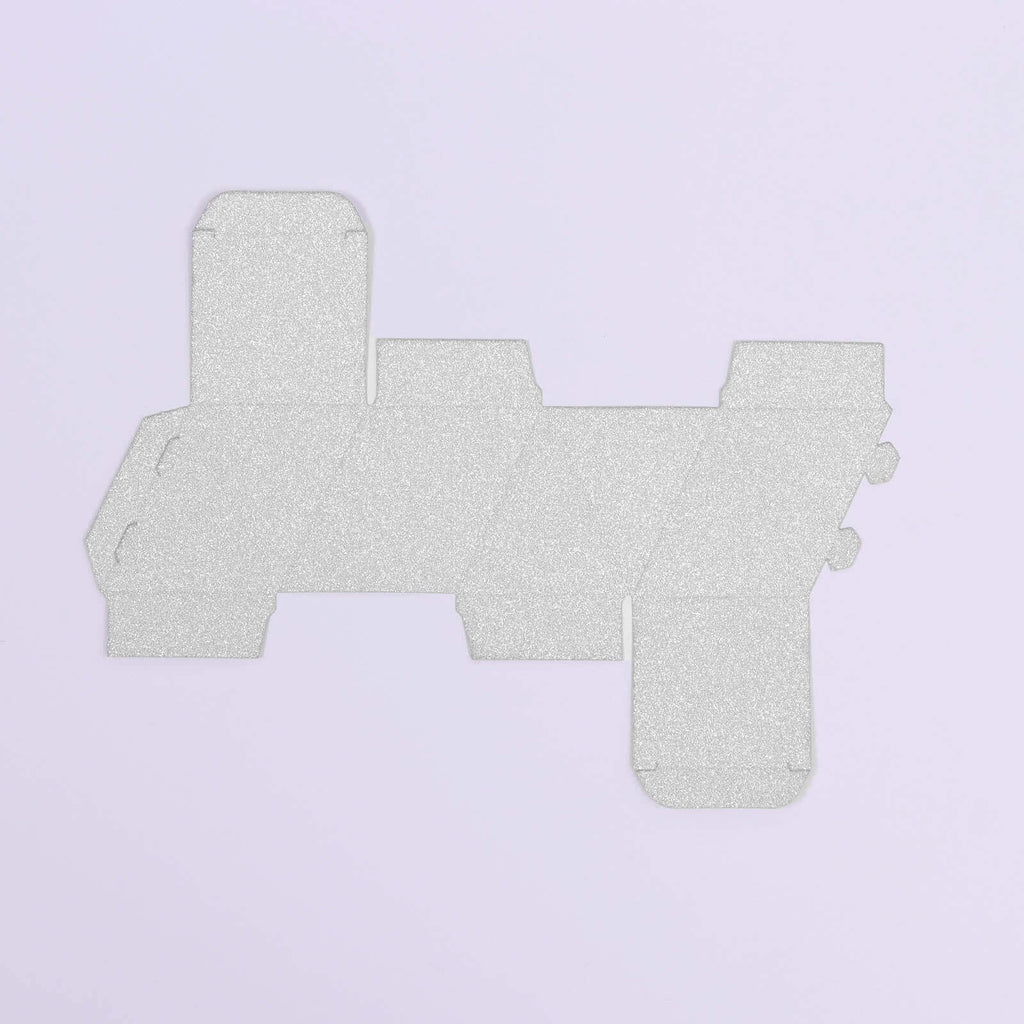 25 Pack 2"x3" Geometric Silver Glitter Wedding Favor Candy Gift Box