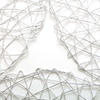 6-Pack Table Placemats Woven Fiber Design Silver Round - Disposable Mats for Dining and Events 15"