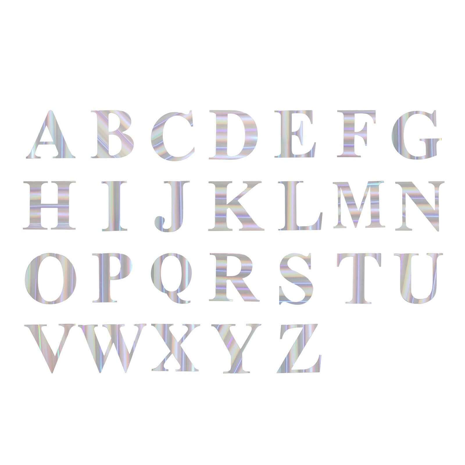 4 Pack - 5" Iridescent Alphabet Stickers Banner, Customizable Stick on Letters and Numbers - D