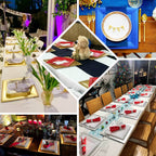 10-Pack Disposable Square Charger Plates in Silver with Leather Like Texture - 1100GSM Durable Paper Chargers 13"