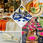 5 Pack Satin 20"x20" Napkins Peacock Teal - Luxurious Shine & Smooth Dinner Napkins