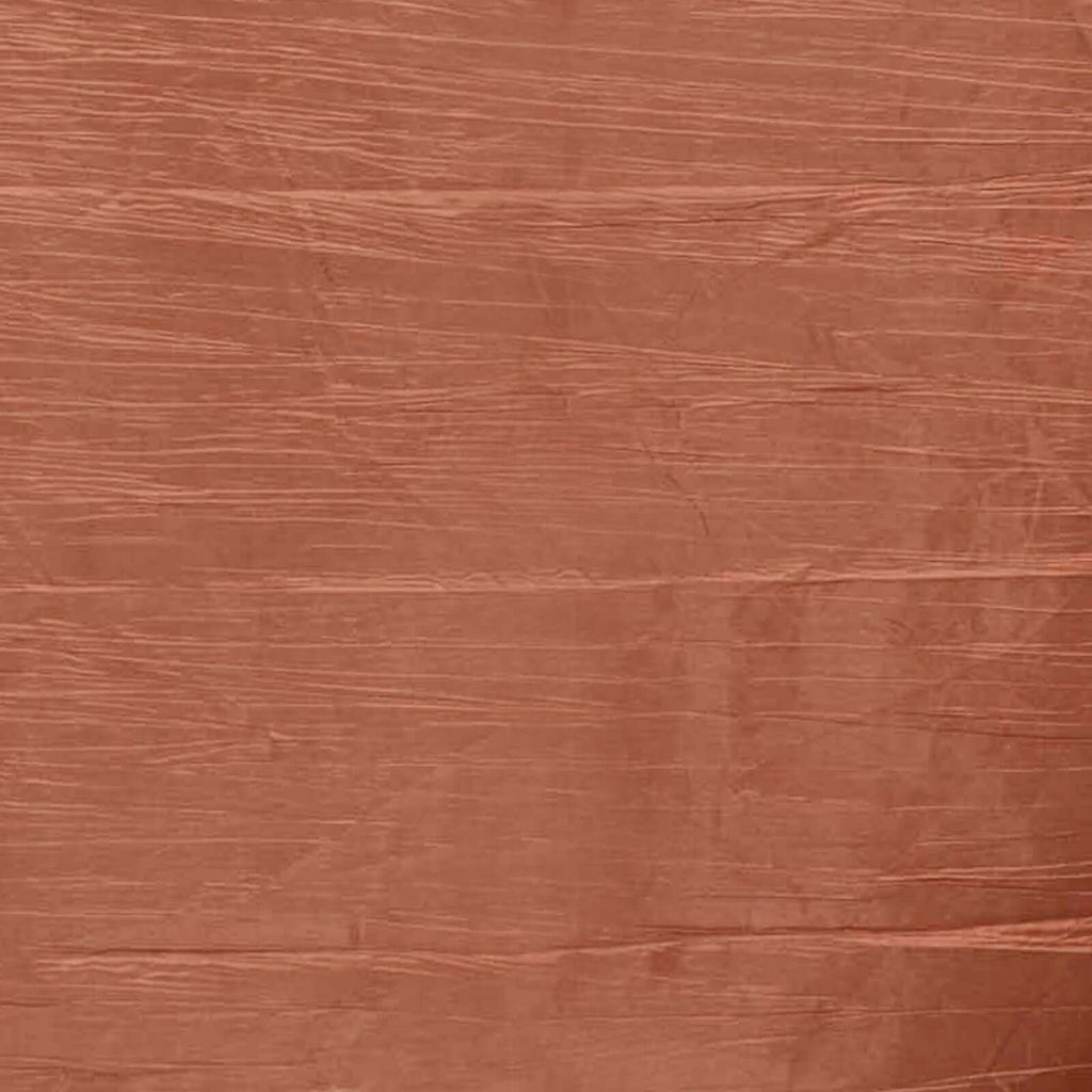 Taffeta 90"x132" Rectangle Tablecloth Terracotta (Rust) - Seamless Accordion Crinkle Table Cover