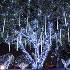 8 Tubes LED Hanging String Lights Icicle Design Clear - Waterproof Snowfall Effect 12"