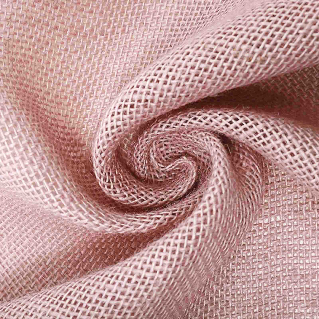 Burlap Jute 14"x108" Table Runner Dusty Rose - Rustic Boho Chic Tabletop Decor