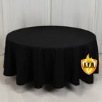 Fire Retardant Premium Polyester 108" Round Tablecloth Black - Stylish High - Performance Table Cover for Large Gatherings - Bell Racket Store