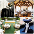 Fire Retardant Premium Polyester 108" Round Tablecloth Black - Stylish High - Performance Table Cover for Large Gatherings - Bell Racket Store