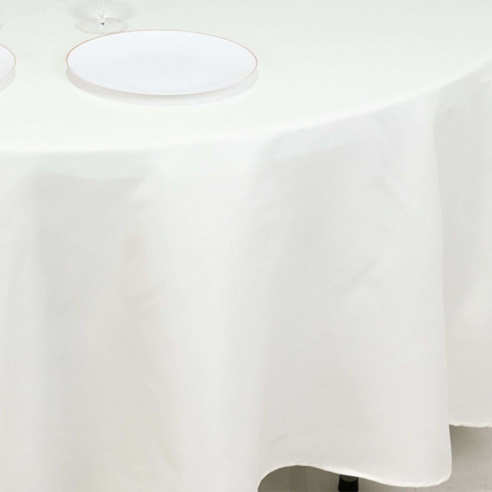 Fire Retardant Premium Polyester 108" Round Tablecloth Ivory - High - Performance Table Cover - Bell Racket Store