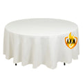 Fire Retardant Premium Polyester 108" Round Tablecloth Ivory - High - Performance Table Cover - Bell Racket Store