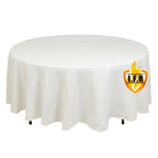 Fire Retardant Premium Polyester 108" Round Tablecloth Ivory - High - Performance Table Cover - Bell Racket Store
