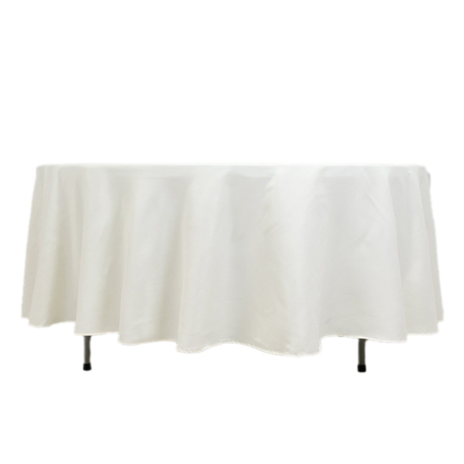 Fire Retardant Premium Polyester 108" Round Tablecloth Ivory - High - Performance Table Cover - Bell Racket Store