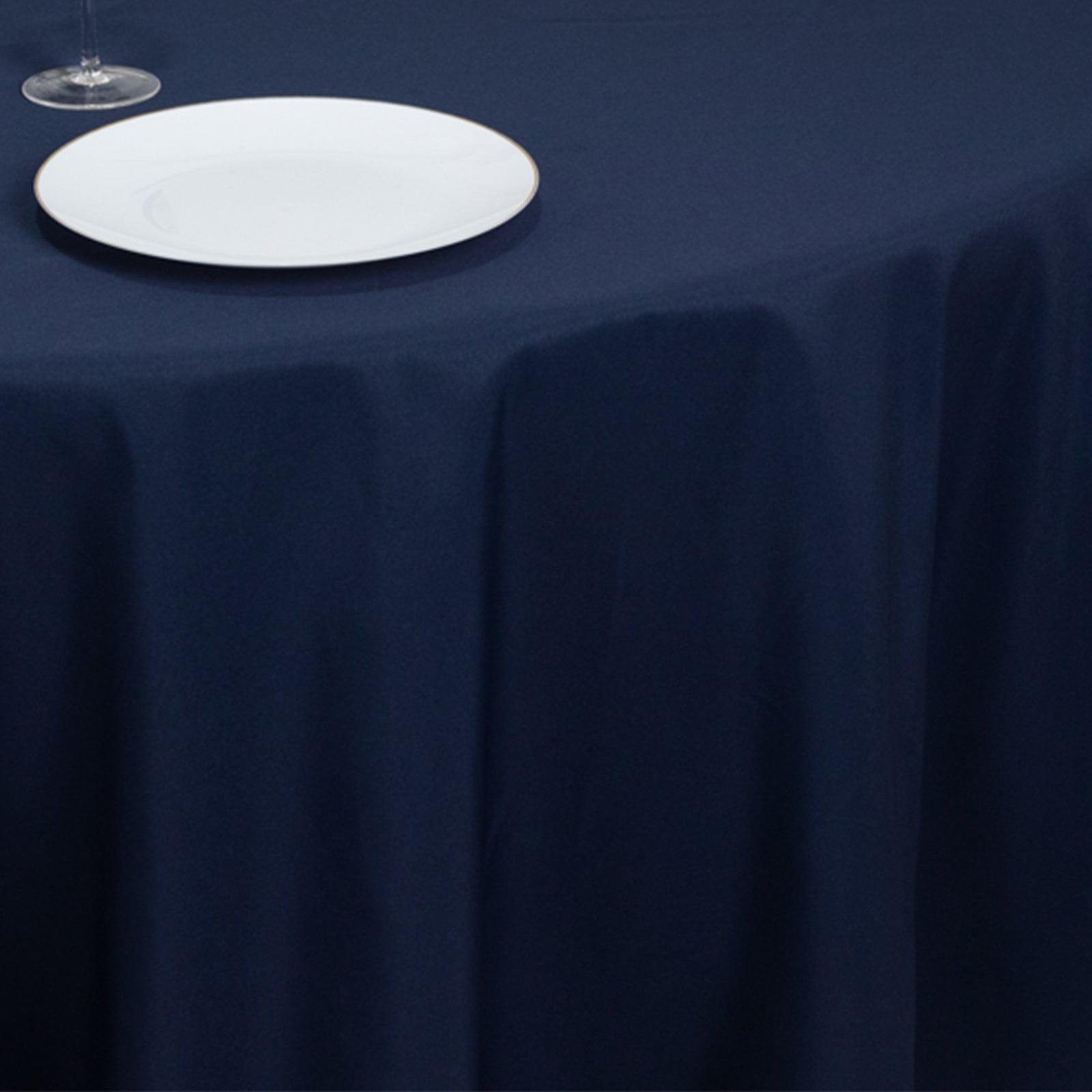 Fire Retardant Premium Polyester 108" Round Tablecloth Navy Blue - High - Performance Table Cover - Bell Racket Store
