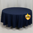 Fire Retardant Premium Polyester 108" Round Tablecloth Navy Blue - High - Performance Table Cover - Bell Racket Store