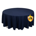 Fire Retardant Premium Polyester 108" Round Tablecloth Navy Blue - High - Performance Table Cover - Bell Racket Store