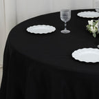 Fire Retardant Premium Polyester 120" Round Tablecloth Black - High - Performance Seamless Table Cover - Bell Racket Store
