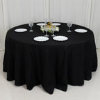 Fire Retardant Premium Polyester 120" Round Tablecloth Black - High - Performance Seamless Table Cover - Bell Racket Store