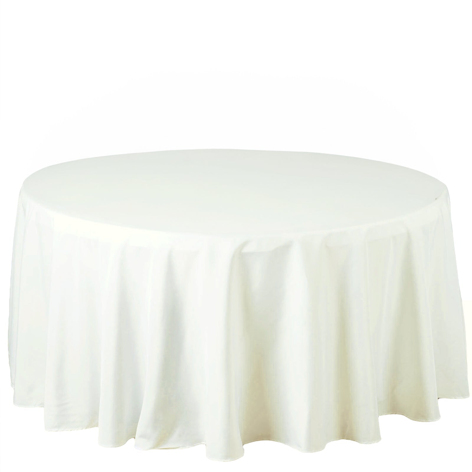 Fire Retardant Premium Polyester 120" Round Tablecloth Ivory - High - Performance Seamless Table Cover - Bell Racket Store