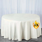 Fire Retardant Premium Polyester 120" Round Tablecloth Ivory - High - Performance Seamless Table Cover - Bell Racket Store