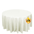 Fire Retardant Premium Polyester 120" Round Tablecloth Ivory - High - Performance Seamless Table Cover - Bell Racket Store