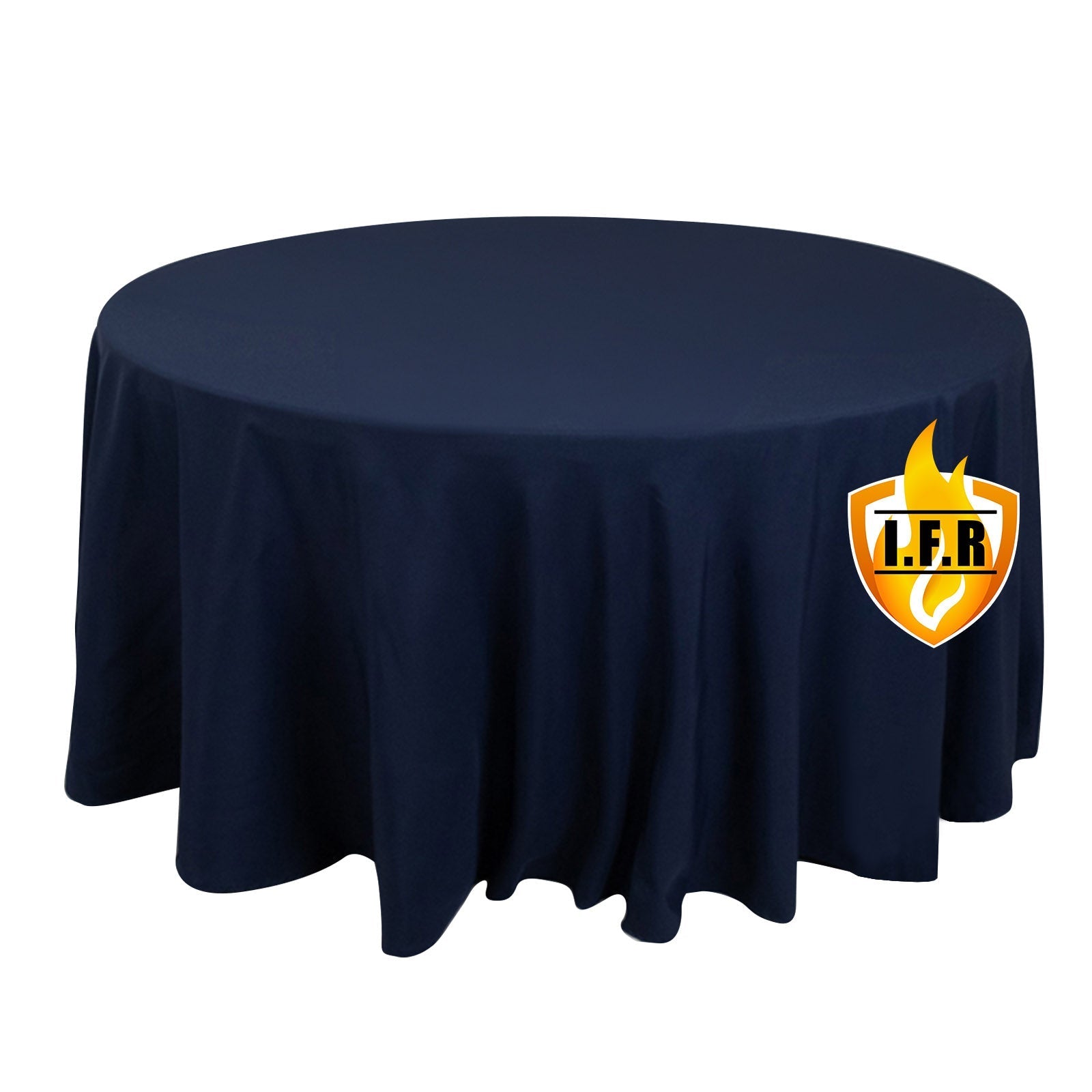 Fire Retardant Premium Polyester 120" Round Tablecloth Navy Blue - High - Performance Seamless Table Cover - Bell Racket Store
