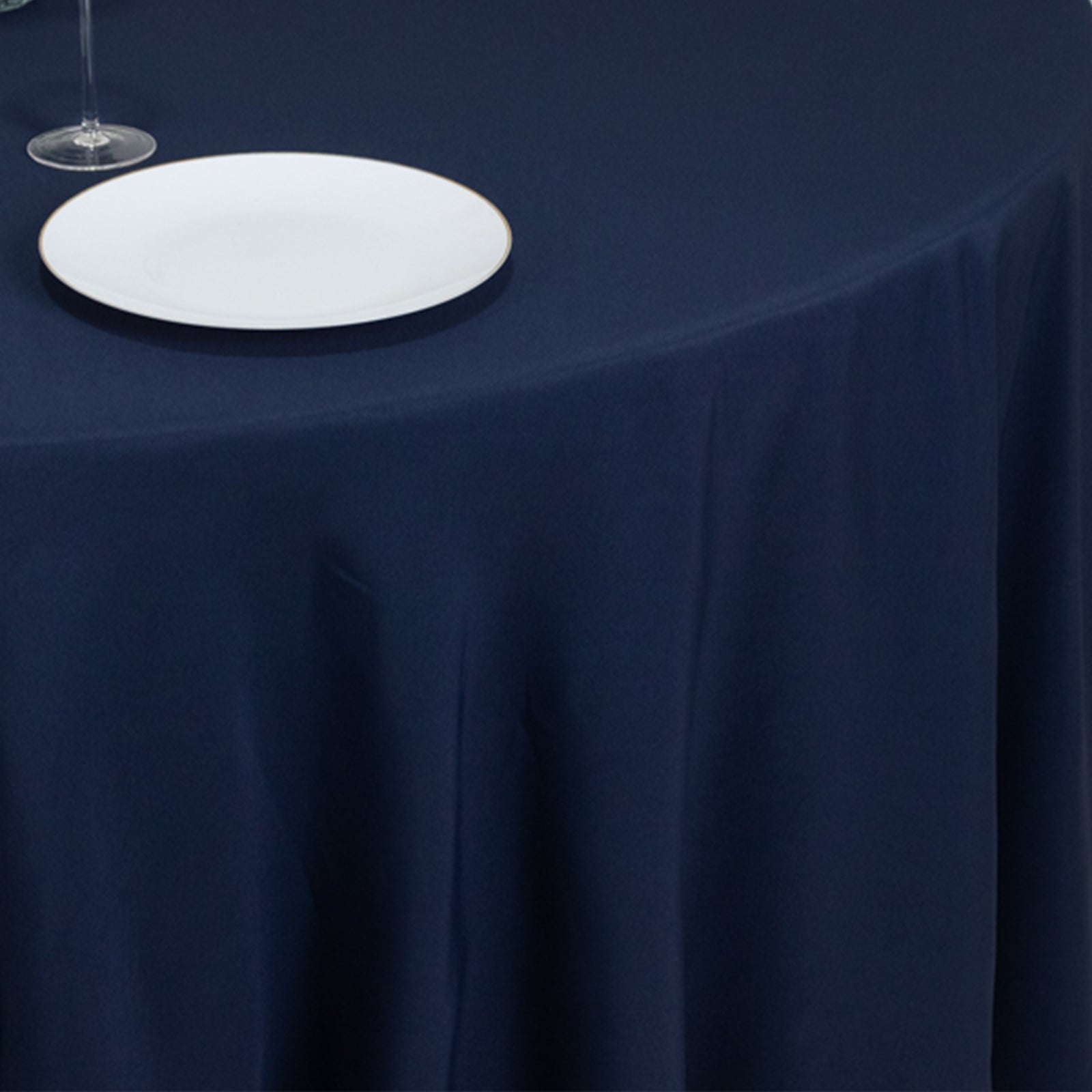 Fire Retardant Premium Polyester 120" Round Tablecloth Navy Blue - High - Performance Seamless Table Cover - Bell Racket Store