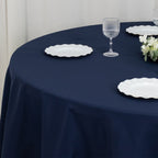 Fire Retardant Premium Polyester 120" Round Tablecloth Navy Blue - High - Performance Seamless Table Cover - Bell Racket Store