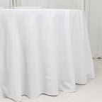 Fire Retardant Premium Polyester 120" Round Tablecloth White - Stylish High - Performance Seamless Table Cover for Large Gatherings - Bell Racket Store
