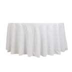 Fire Retardant Premium Polyester 120" Round Tablecloth White - Stylish High - Performance Seamless Table Cover for Large Gatherings - Bell Racket Store