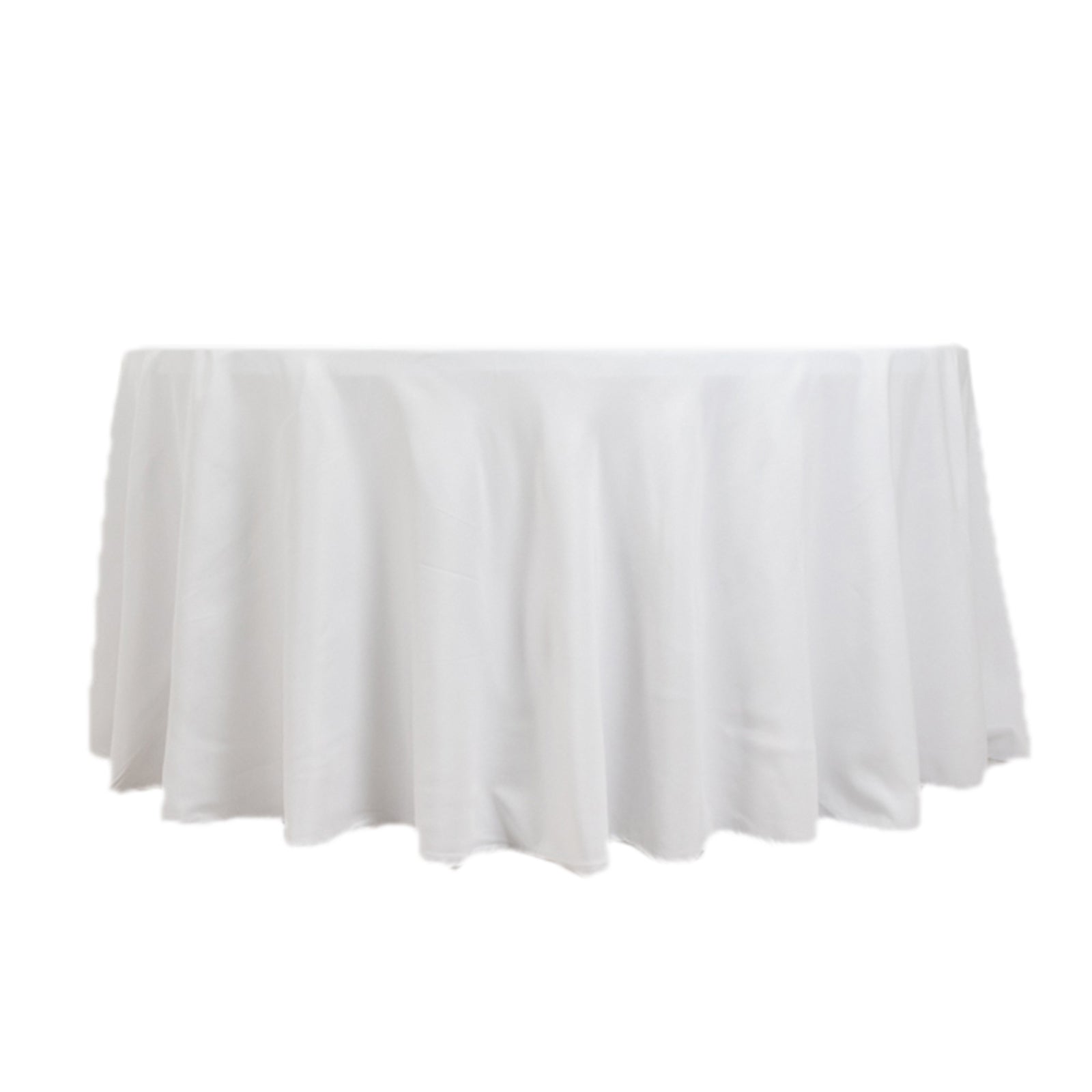 Fire Retardant Premium Polyester 120" Round Tablecloth White - Stylish High - Performance Seamless Table Cover for Large Gatherings - Bell Racket Store