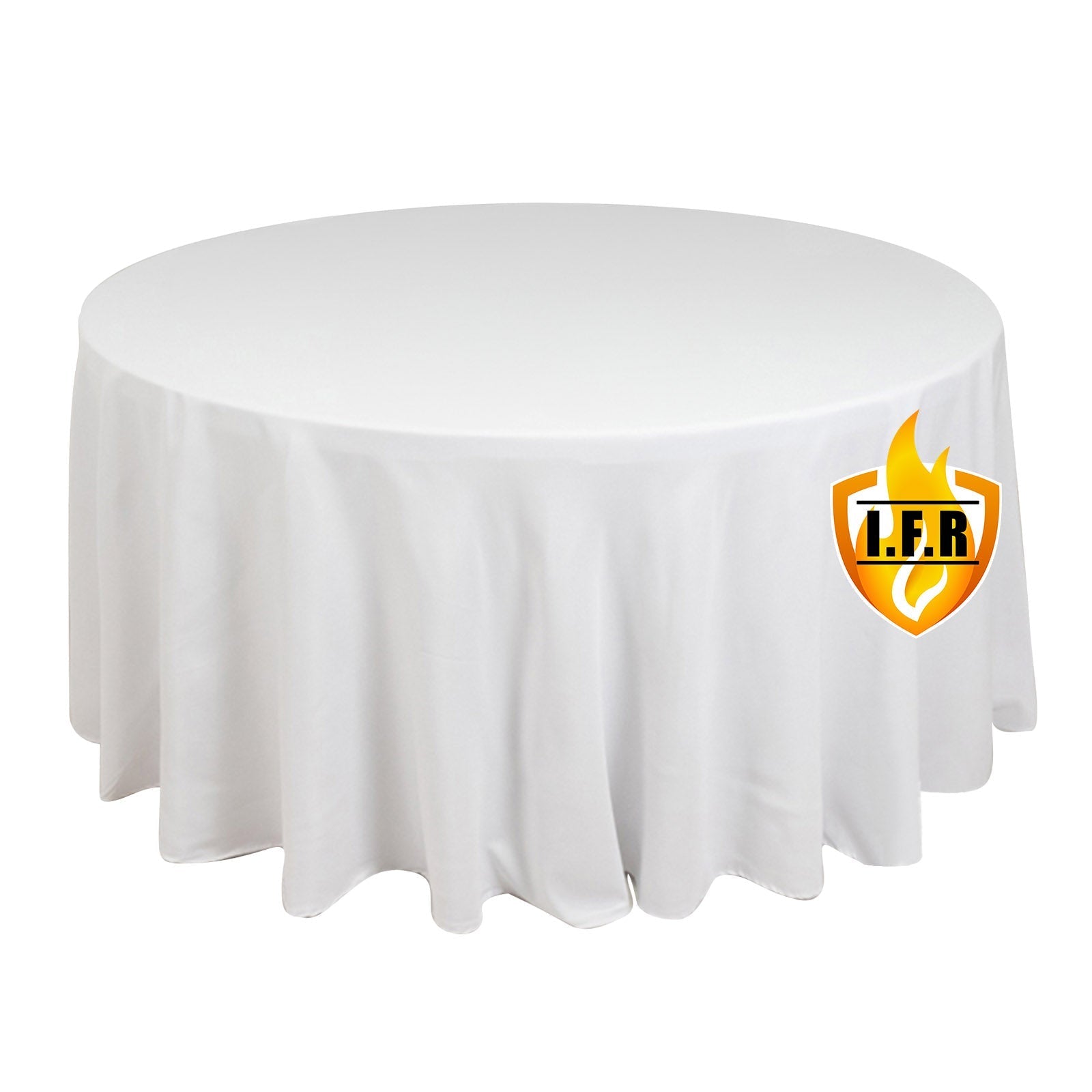 Fire Retardant Premium Polyester 120" Round Tablecloth White - Stylish High - Performance Seamless Table Cover for Large Gatherings - Bell Racket Store