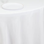Fire Retardant Premium Polyester 120" Round Tablecloth White - Stylish High - Performance Seamless Table Cover for Large Gatherings - Bell Racket Store