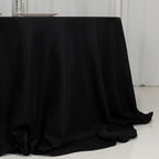 Fire Retardant Premium Polyester 132" Round Tablecloth Black - High - Performance Seamless Table Cover - Bell Racket Store