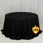 Fire Retardant Premium Polyester 132" Round Tablecloth Black - High - Performance Seamless Table Cover - Bell Racket Store
