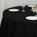 Fire Retardant Premium Polyester 132" Round Tablecloth Black - High - Performance Seamless Table Cover - Bell Racket Store
