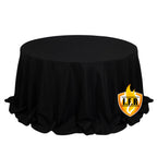 Fire Retardant Premium Polyester 132" Round Tablecloth Black - High - Performance Seamless Table Cover - Bell Racket Store