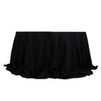 Fire Retardant Premium Polyester 132" Round Tablecloth Black - High - Performance Seamless Table Cover - Bell Racket Store
