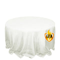 Fire Retardant Premium Polyester 132" Round Tablecloth Ivory - High - Performance Seamless Table Cover - Bell Racket Store