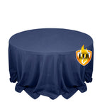 Fire Retardant Premium Polyester 132" Round Tablecloth Navy Blue - High - Performance Seamless Table Cover - Bell Racket Store