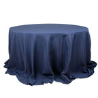 Fire Retardant Premium Polyester 132" Round Tablecloth Navy Blue - High - Performance Seamless Table Cover - Bell Racket Store