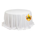 Fire Retardant Premium Polyester 132" Round Tablecloth White - Stylish High - Performance Table Cover for Large Gatherings - Bell Racket Store