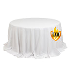Fire Retardant Premium Polyester 132" Round Tablecloth White - Stylish High - Performance Table Cover for Large Gatherings - Bell Racket Store