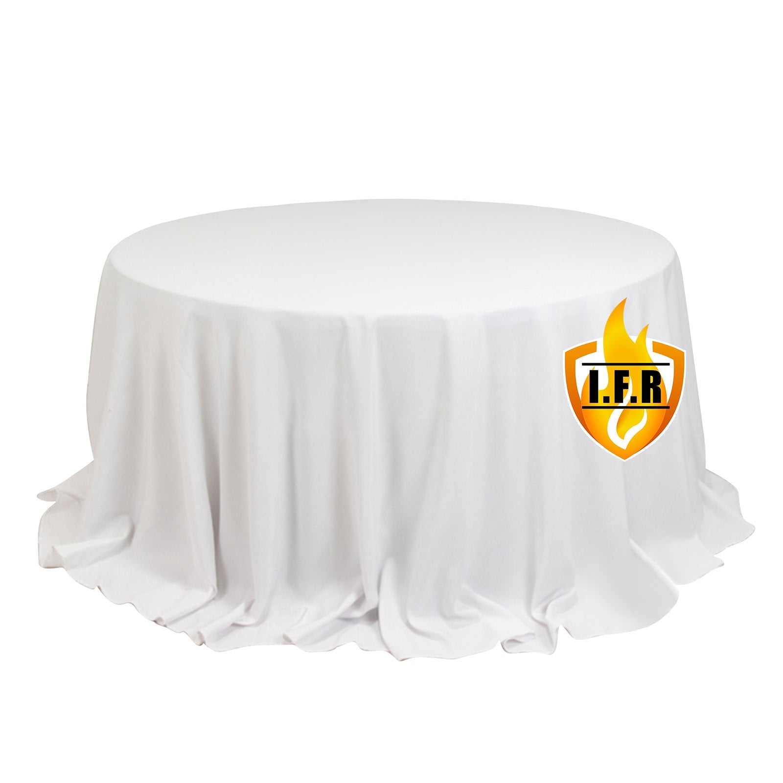 Fire Retardant Premium Polyester 132" Round Tablecloth White - Stylish High - Performance Table Cover for Large Gatherings - Bell Racket Store