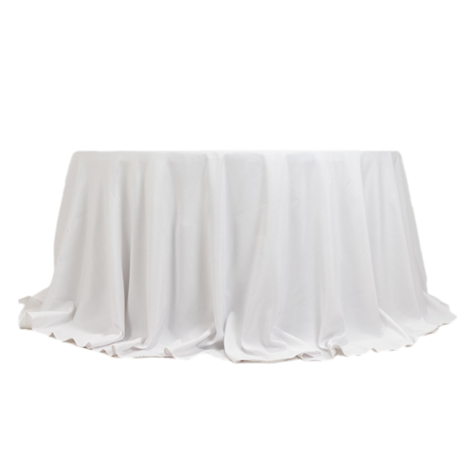 Fire Retardant Premium Polyester 132" Round Tablecloth White - Stylish High - Performance Table Cover for Large Gatherings - Bell Racket Store