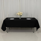 Fire Retardant Premium Polyester 60"x102" Rectangular Tablecloth Black - High - Performance Table Cover - Bell Racket Store