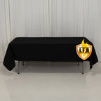 Fire Retardant Premium Polyester 60"x102" Rectangular Tablecloth Black - High - Performance Table Cover - Bell Racket Store