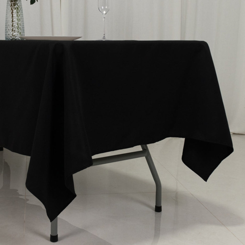 Fire Retardant Premium Polyester 60"x102" Rectangular Tablecloth Black - High - Performance Table Cover - Bell Racket Store