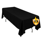 Fire Retardant Premium Polyester 60"x102" Rectangular Tablecloth Black - High - Performance Table Cover - Bell Racket Store
