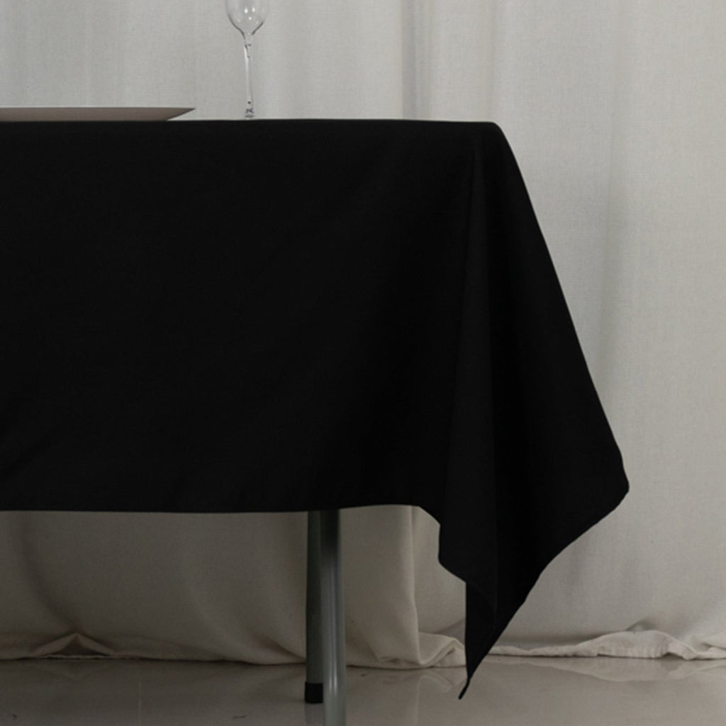 Fire Retardant Premium Polyester 60"x102" Rectangular Tablecloth Black - High - Performance Table Cover - Bell Racket Store