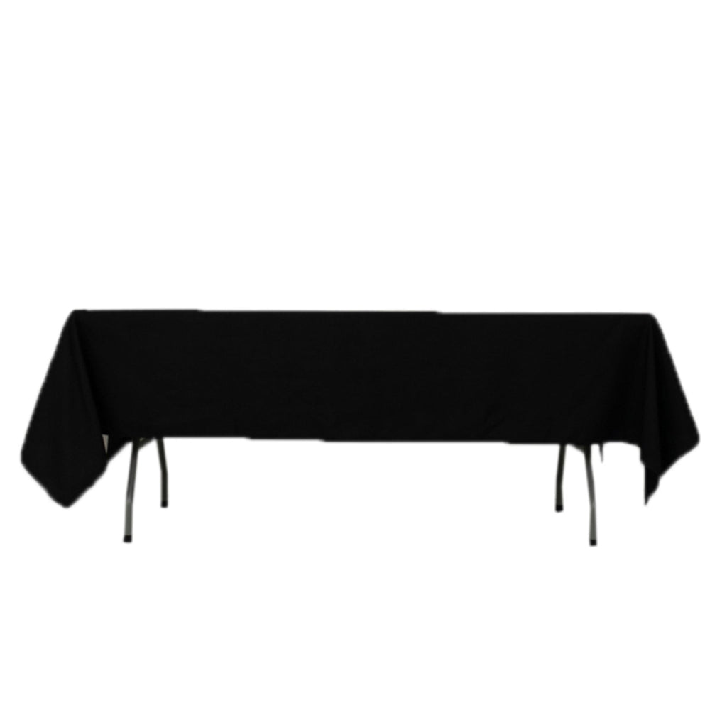 Fire Retardant Premium Polyester 60"x102" Rectangular Tablecloth Black - High - Performance Table Cover - Bell Racket Store